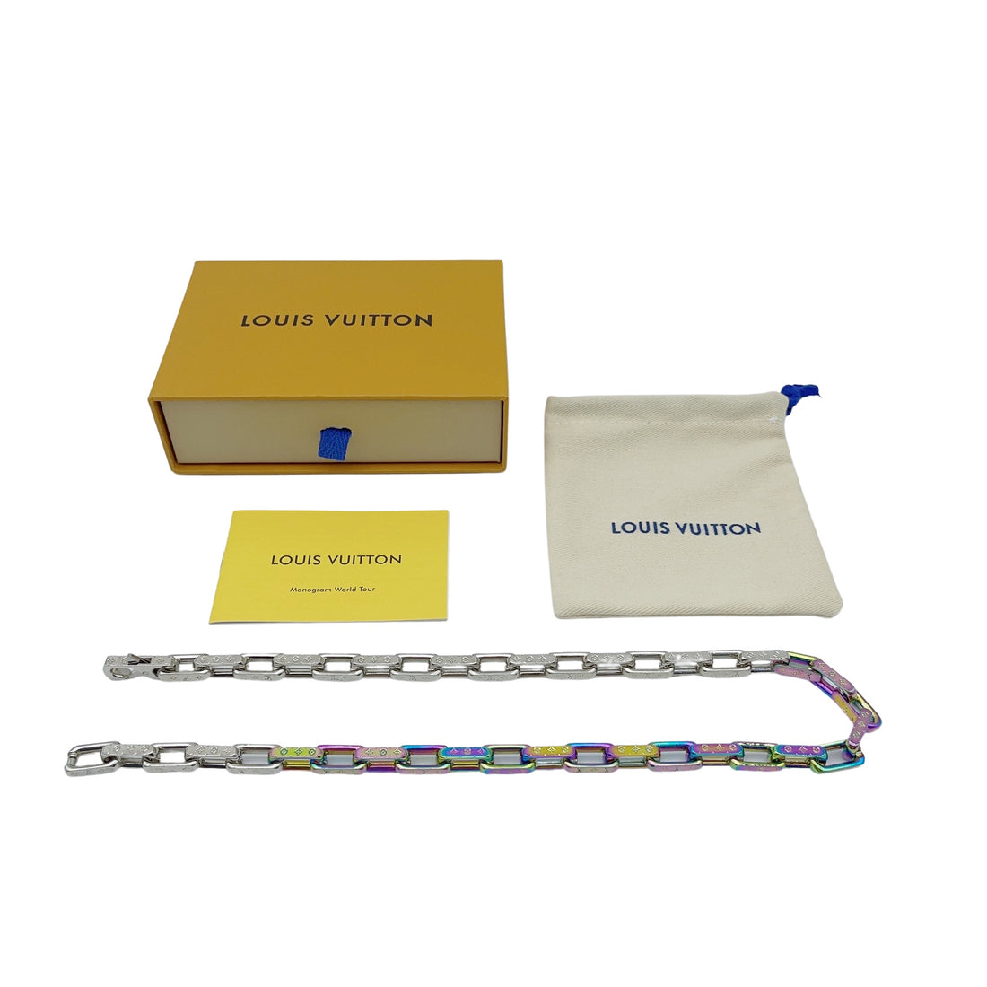 LV Louis Vuitton 2023ss Limited Edition Colorblocking, Monogram Colors Chain Necklace!
